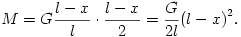 M=G\frac{l-x}{l}\cdot\frac{l-x}{2}=\frac{G}{2l}{(l-x)}^2.