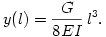 y(l)=\frac{G}{8EI}\,l^3.