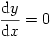 \frac{{\rm d}y}{{\rm d}x}=0