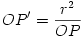 OP'=
\frac{r^2}{OP}