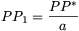 PP_1={PP^*\over a}