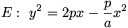 E: y^2=2px-{p\over a}x^2