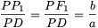 {PP_1\over PD}={PF_1\over PD}={b\over a}
