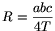 R=\frac{abc}{4T}