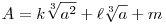 A=k\root3\of{a^2}+\ell\root3\of a+m