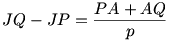 JQ-JP=\frac{PA+AQ}{p}