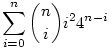 \sum_{i=0}^n {\binom {n}{i}}i^24^{n-i}