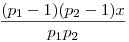 \frac{(p_1-1)(p_2-1)x}{p_1p_2}