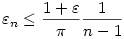 \varepsilon_n\leq\frac{1+\varepsilon}\pi\frac1{n-1}
