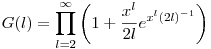 G(l)=\prod_{l=2}^{\infty}\left(1+\frac{x^l}{2l}e^{x^{l}(2l)^{-1}}\right)
