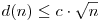 d(n)\le c\cdot \sqrt{n}