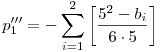 p'''_1=-\sum_{i=1}^2\left[\frac{5^2-b_i}{6\cdot5}\right]