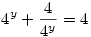 4^y+\frac4{4^y}=4