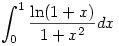 \int_0^1\frac{\ln(1+x)}{1+x^2}dx