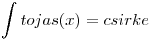 \int tojas(x)=csirke