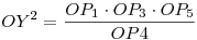 OY^2=\frac{OP_1\cdot OP_3\cdot OP_5}{OP4}