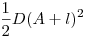 \frac{1}{2} D (A+l)^2