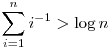 \sum_{i=1}^n i^{-1}>\log n