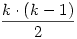 \frac{k\cdot{(k-1)}}{2}