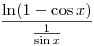 \frac{\ln({1-\cos x})}{\frac1{\sin x}}