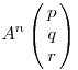 A^n\left(\matrix{p\cr q\cr r}\right)