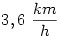 3,6~\frac{km}{h}