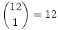 {12\choose1}=12