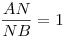 \frac{AN}{NB}=1