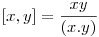[x,y]=\frac{xy}{(x.y)}