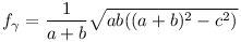 f_\gamma=\frac{1}{a+b}\sqrt{ab((a+b)^2-c^2)}