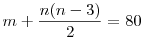 m+\frac{n(n-3)}{2}=80
