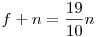 f+n=\frac{19}{10}n