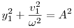 
y_1^2+\frac{v_1^2}{\omega^2}=A^2 