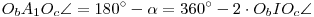 O_bA_1O_c\sphericalangle=180^\circ-\alpha=360^\circ-2\cdot
O_bIO_c\sphericalangle