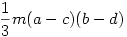 \frac{1}{3}m(a-c)(b-d)