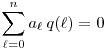 \sum\limits_{\ell=0}^n a_\ell \, q(\ell) = 0