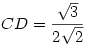 CD=\frac{\sqrt3}{2\sqrt2}
