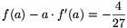 f(a)-a\cdot f'(a)=-\frac{4}{27}