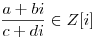 \frac{a+bi}{c+di}\in{Z}[i]
