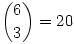 {6\choose 3}=20