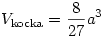V_{\rm kocka}=\frac{8}{27}a^3