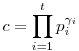 c=\prod_{i=1}^t p_i^{\gamma_i}