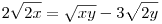  2\sqrt{2x} = \sqrt{xy}-3\sqrt{2y} 