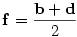 {\bf f}={{\bf b}+{\bf d}
\over 2}