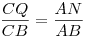 \frac{CQ}{CB} = \frac{AN}{AB}