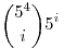 \binom{5^4}{i}5^i