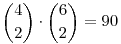 \binom42\cdot\binom62=90