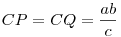 CP=CQ=\frac{ab}c