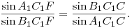 \frac{\sin A_1C_1F\sph}{\sin B_1C_1F\sph}=
\frac{\sin B_1C_1C\sph}{\sin A_1C_1C\sph}.