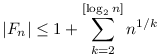 |F_n|\le1+\sum_{k=2}^{[\log_2 n]}n^{1/k}